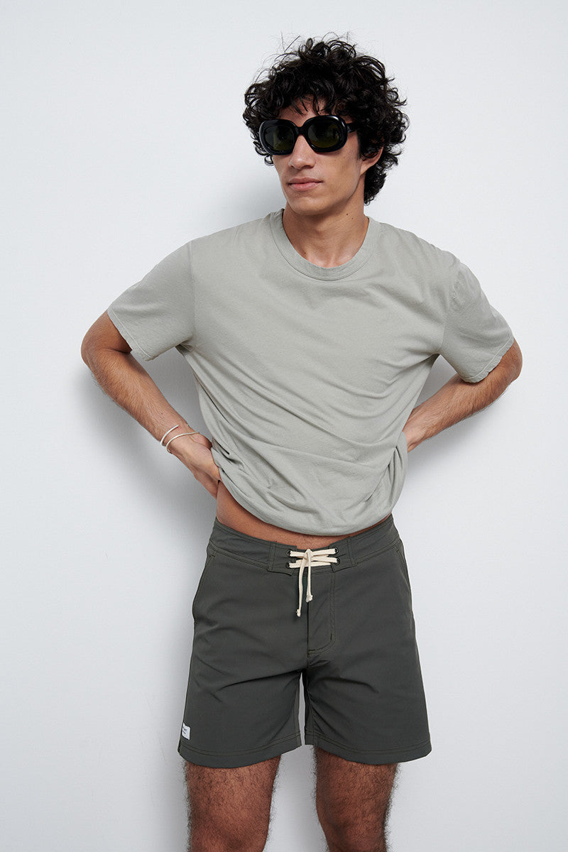Traje de baño con bolsillos y cintura ajustable - Dark Grey  - 100% Nylon
