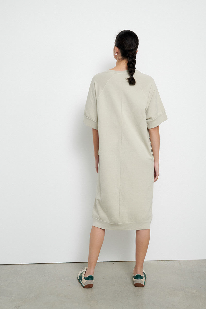 Vestido de felpa de algodón - Sand Grey  - 100% Cotton