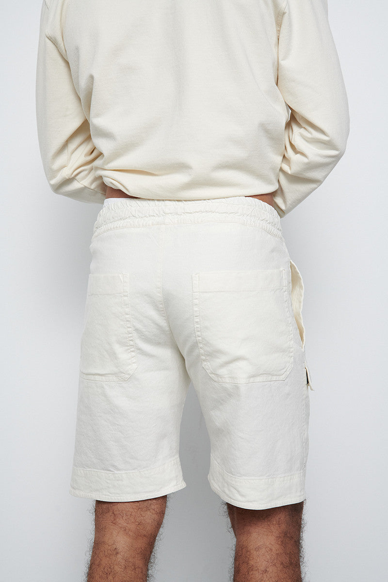 Cotton & linen shorts - Ecru