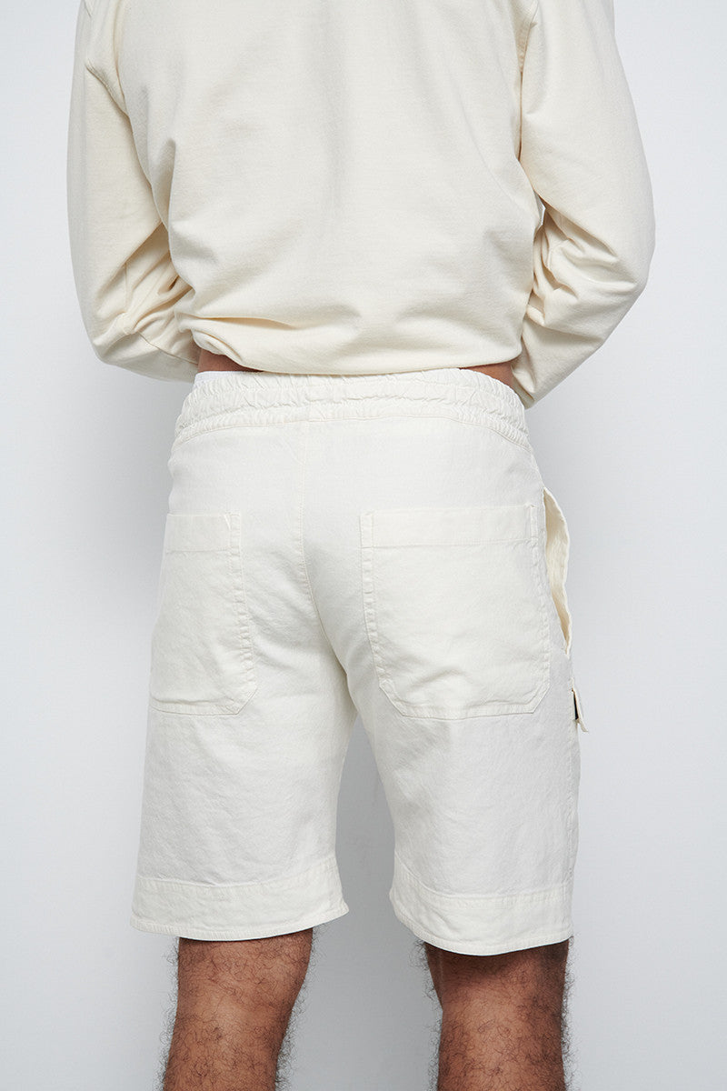 Pantalón corto de algodón y lino - Sand Grey  - 60% Algodón 31% Lino 9% Elastano