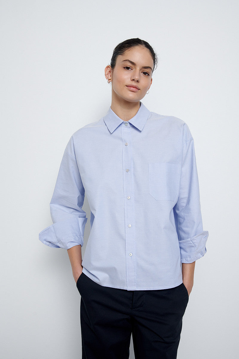 Oxford cotton shirt - Pale Blue