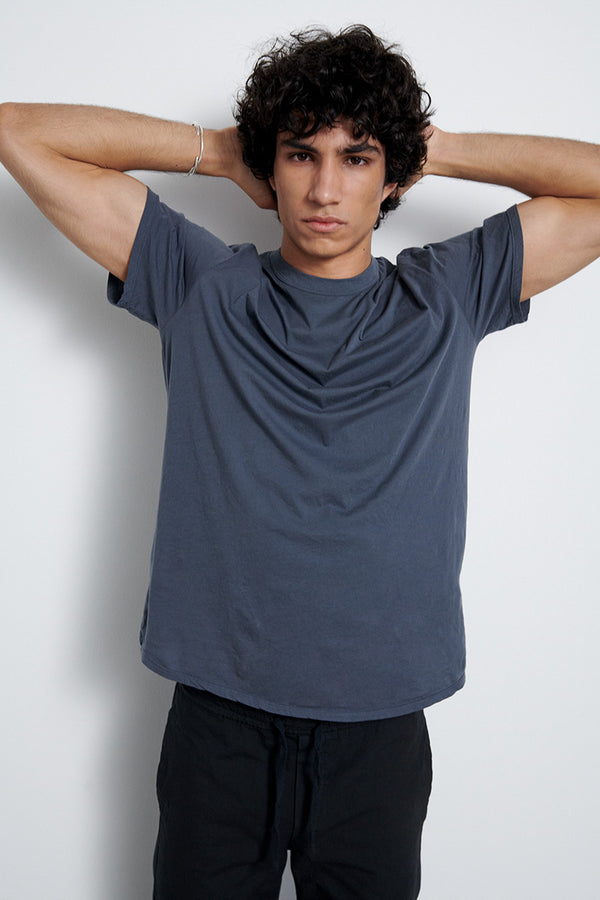Round Neck Cotton Tshirt - Petrol