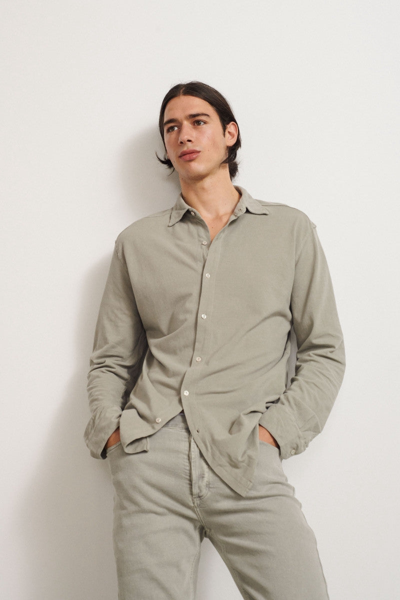 Camisa de piqué de algodón - Grey P  - 100% Algodón