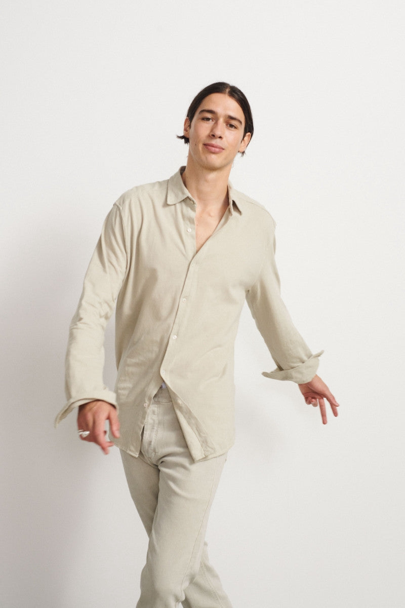 Camisa de piqué de algodón - Grey P  - 100% Algodón