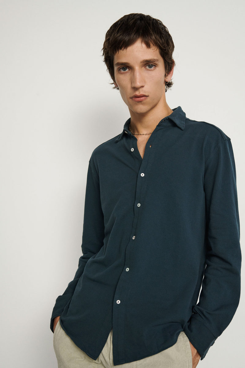 Cotton pique shirt - White