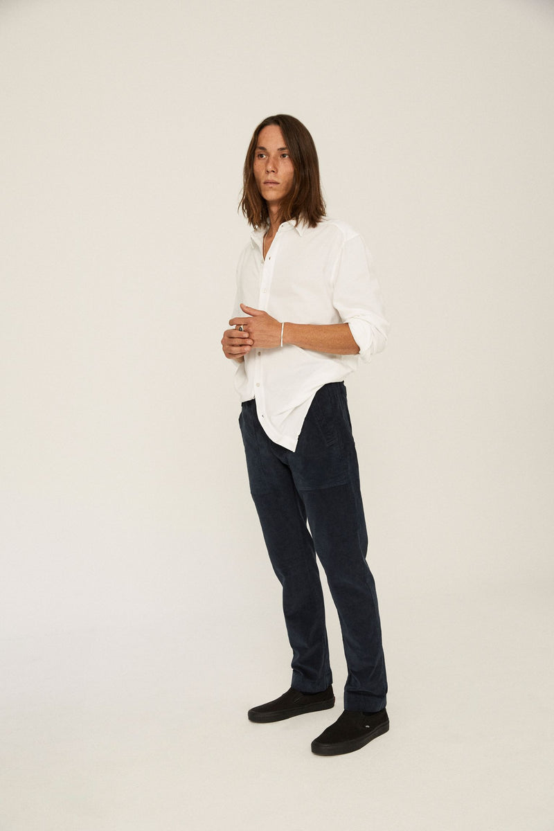 Camisa de piqué de algodón - Deep Blue