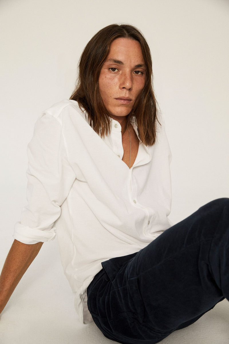 Camisa de piqué de algodón - Deep Blue