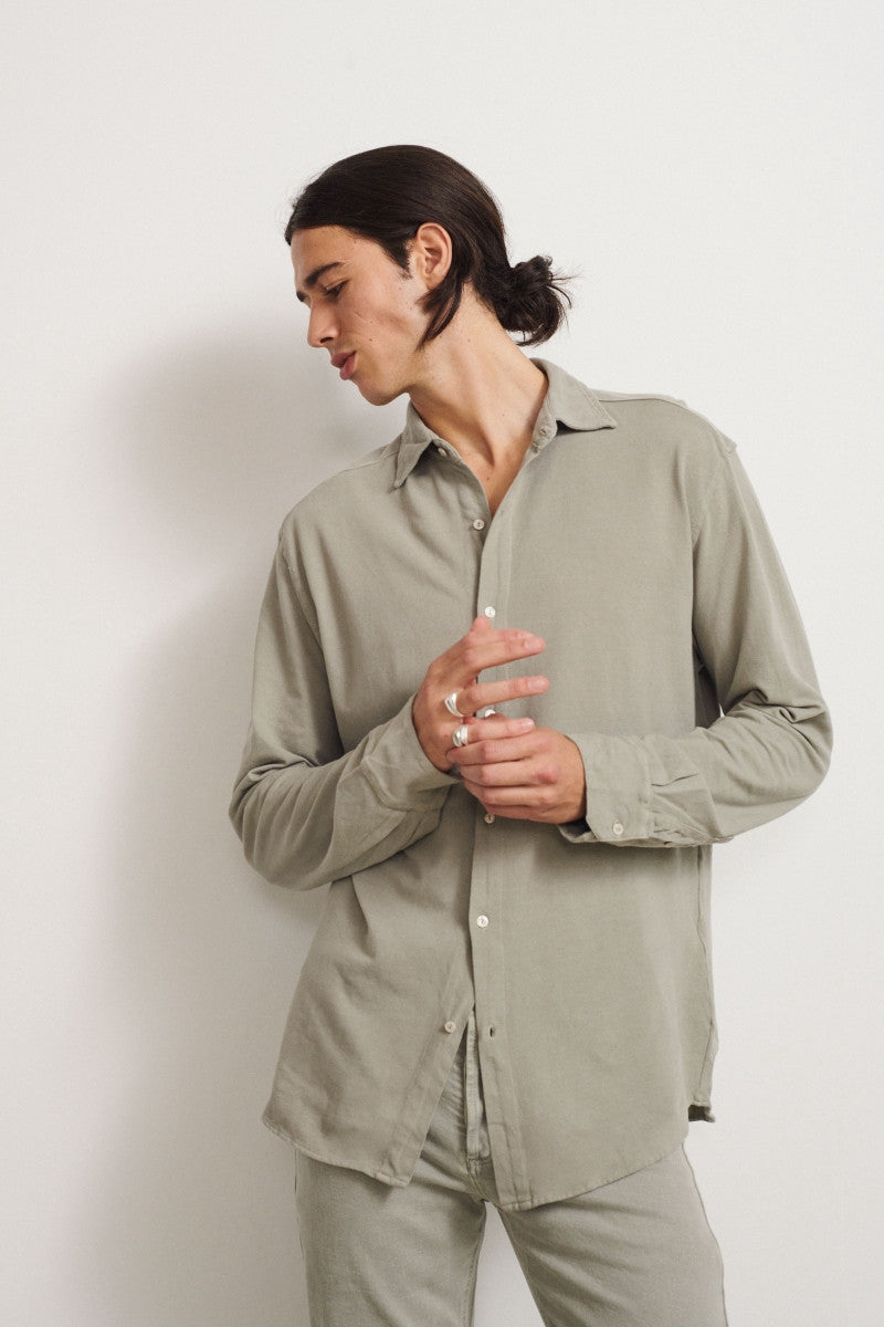 Camisa de piqué de algodón - Deep Blue