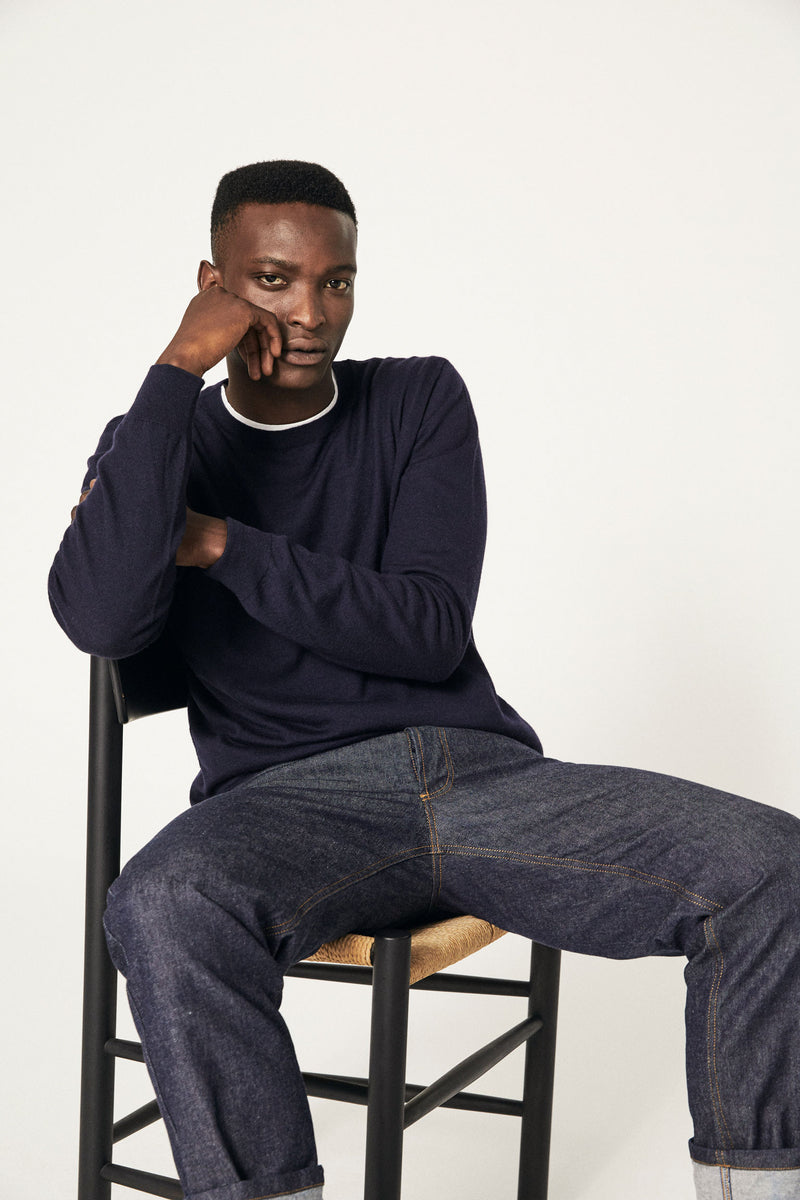 Cashmere light sweater - Blue Nero