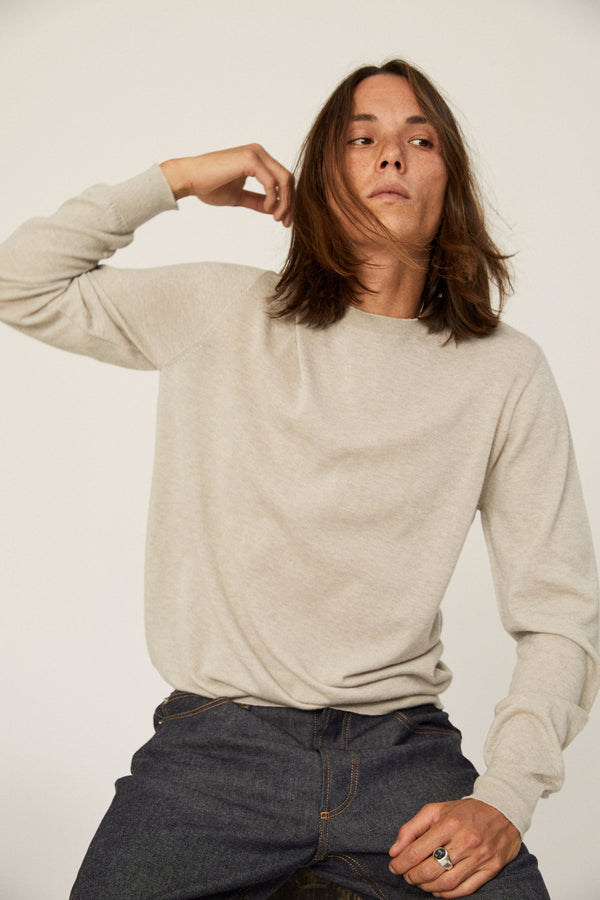 Jersey básico de cashmere light - Sand Grey