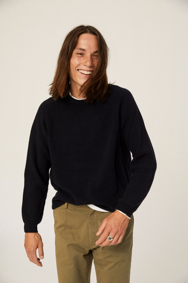 Jersey de cashmere con manga ranglan - Soft Ecru  - 100% Cashmere