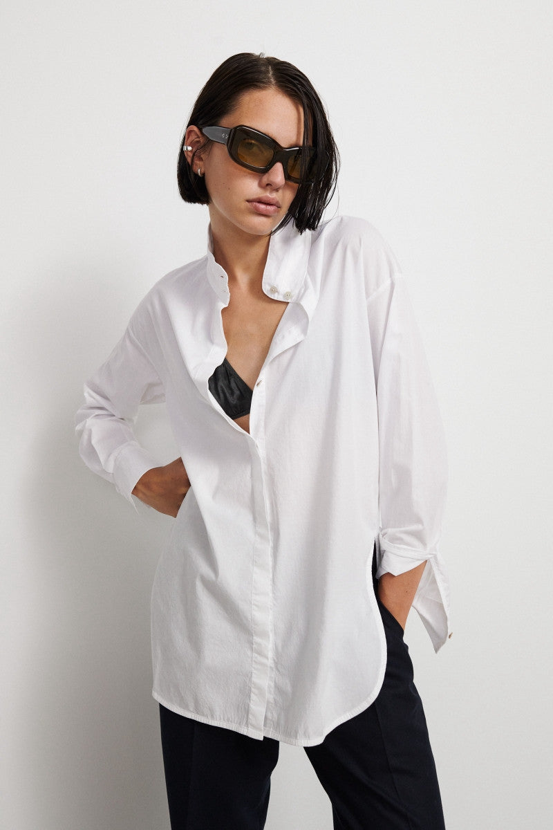 Camisa larga de algodón - White