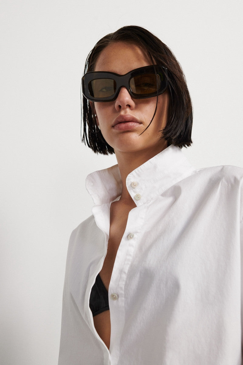 Long shirt in cotton - Stone