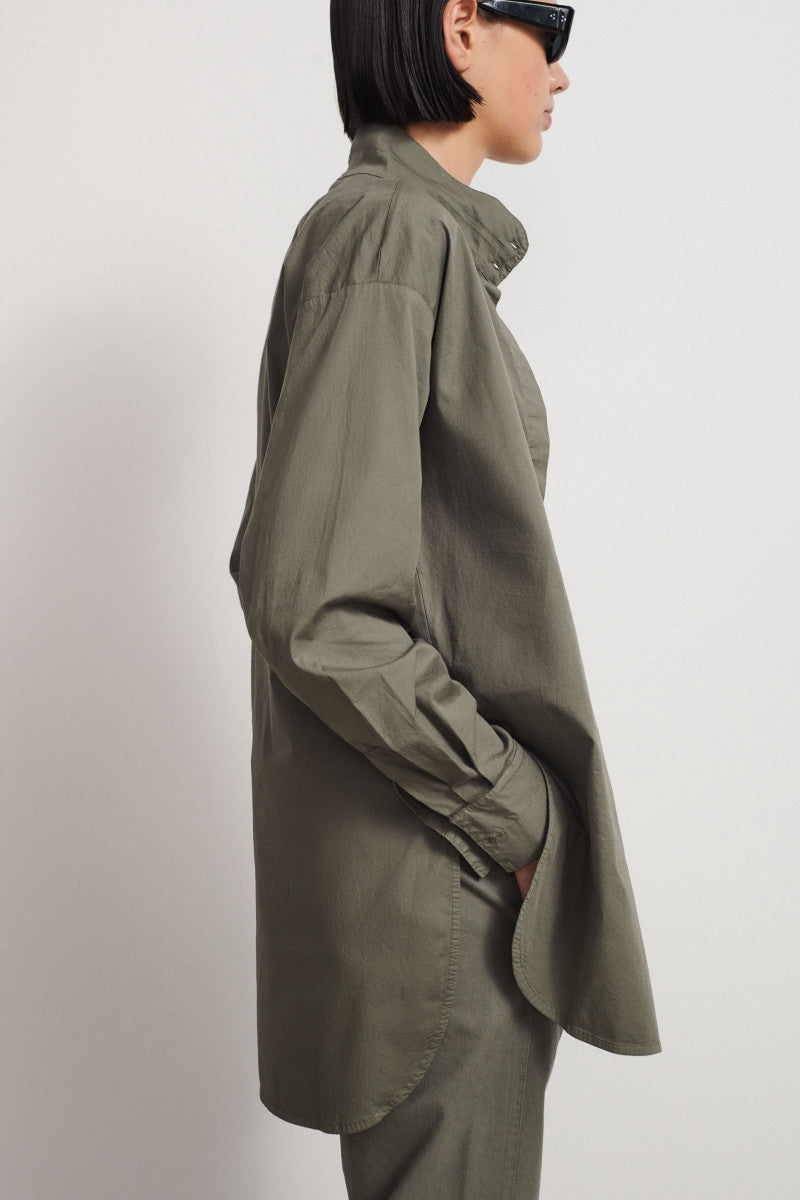 Long shirt in cotton - Stone