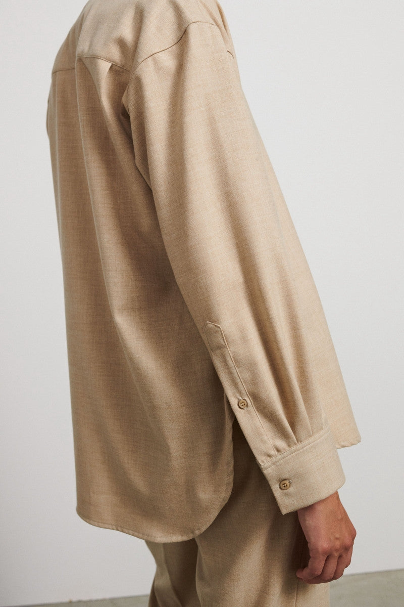 Camisa de franela - Sand Grey  - 72% Poliéster 22% Viscosa 6% Elastano