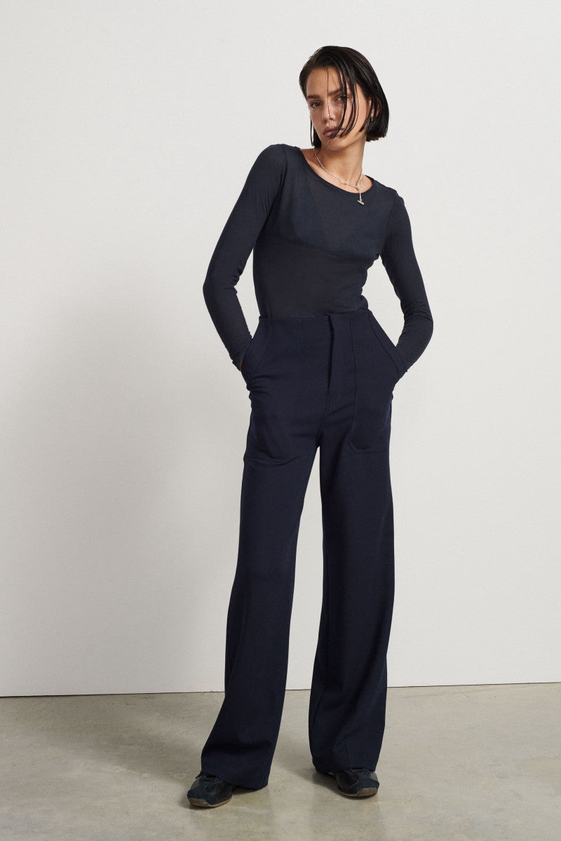 High waisted trousers - Deep Blue