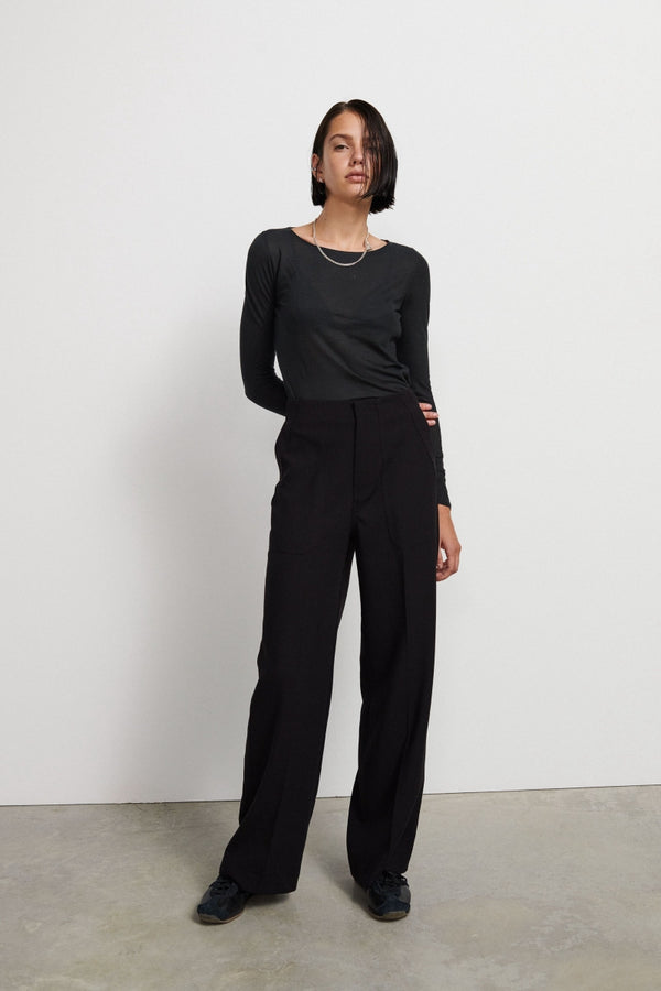High waisted trousers - Black