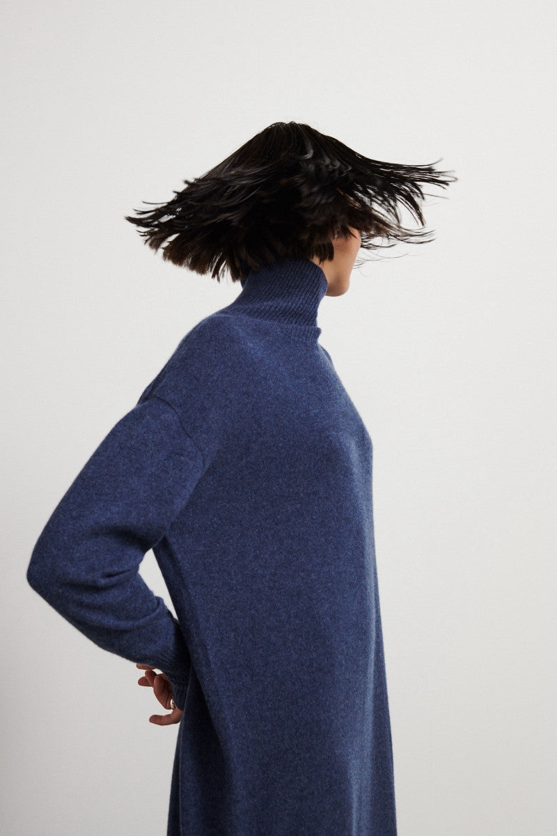 Vestido de cashmere con cuello alto - Eclipse  - 100% Cashmere