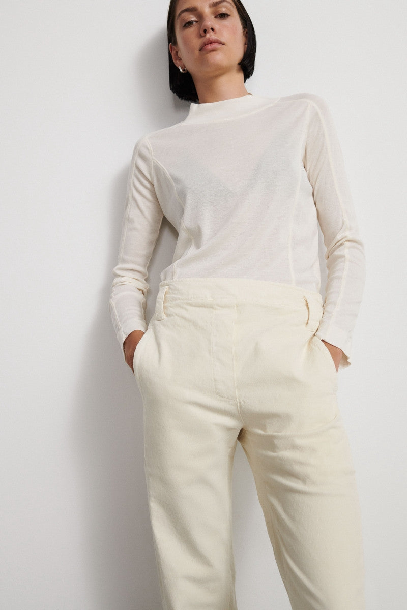 Corduroy semi formal trousers - Ecru