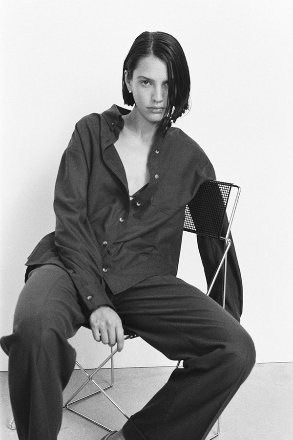 Pleated trousers in flannel - Forest