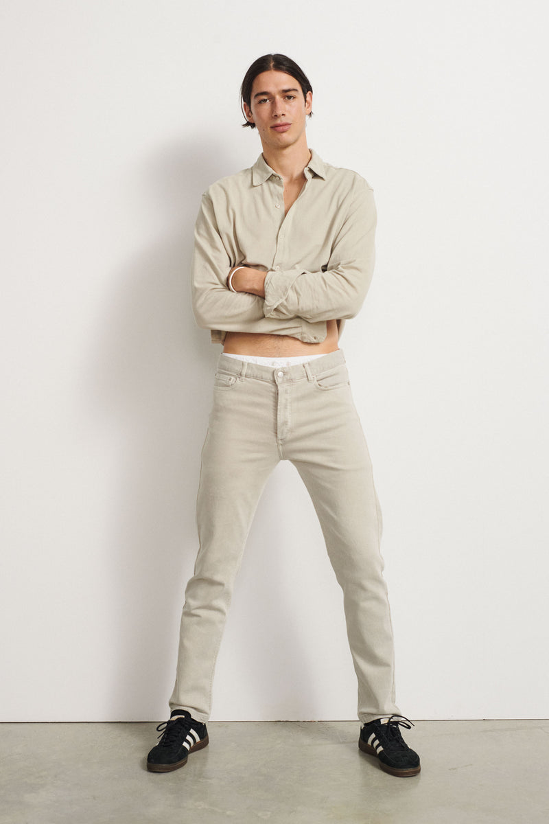 Cotton and stretch jeans - Sand Grey
