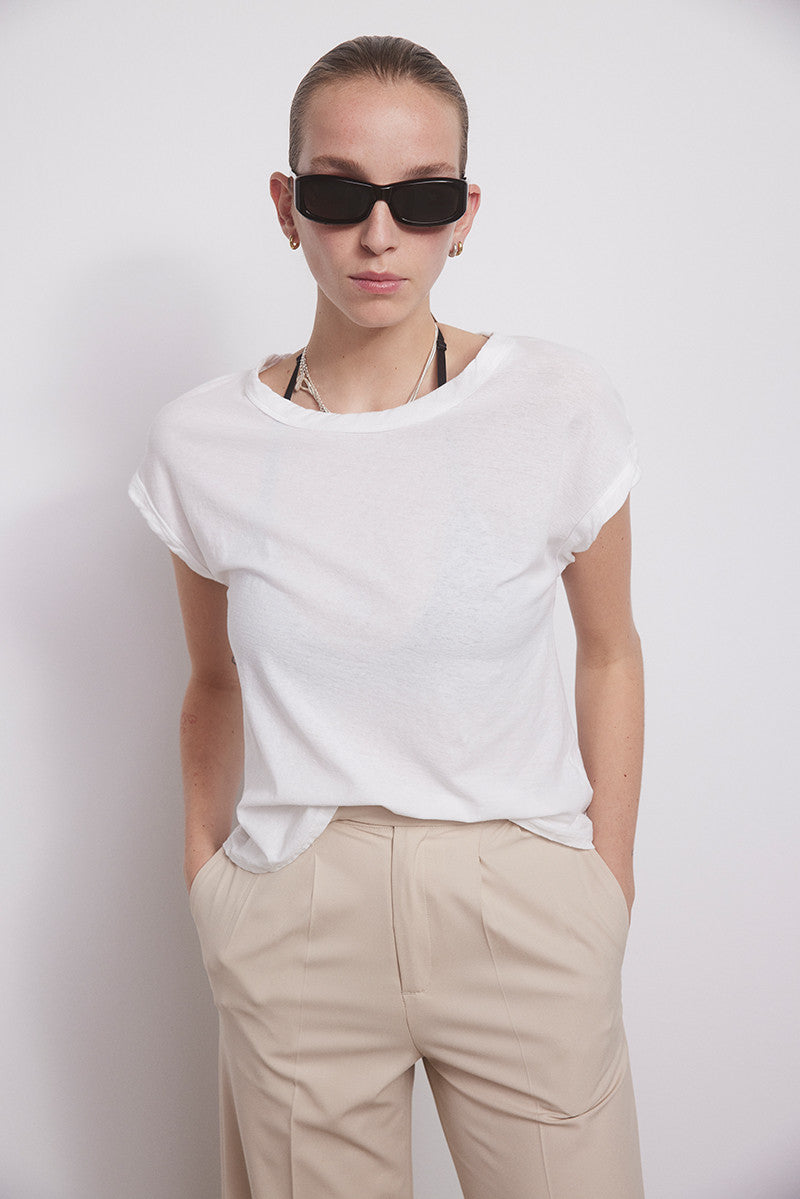 Crepped cotton tshirt - Copper