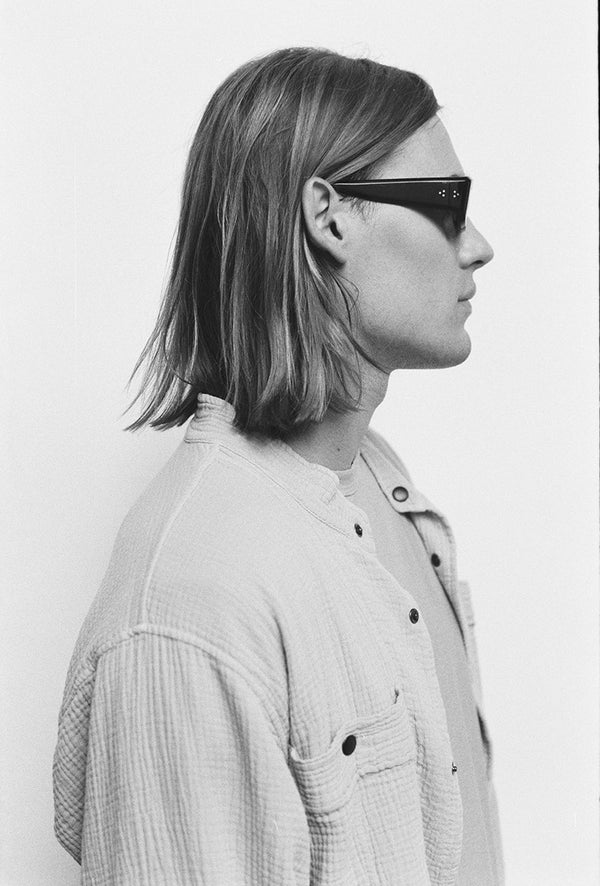 Sobrecamisa con cuello mao - Carbón