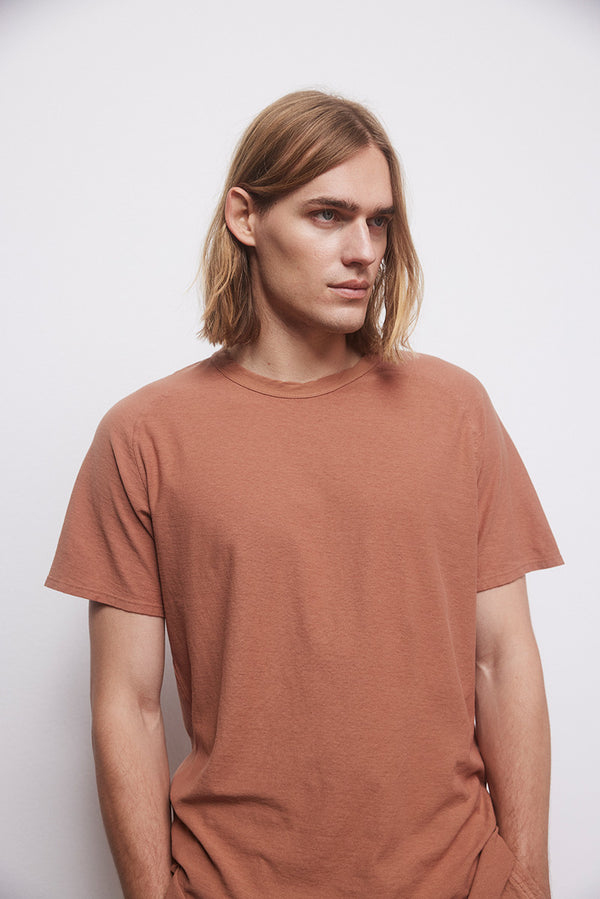 Crepped cotton tshirt - Copper