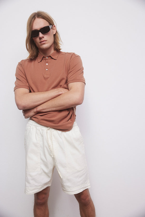 Cotton & linen shorts - Ecru