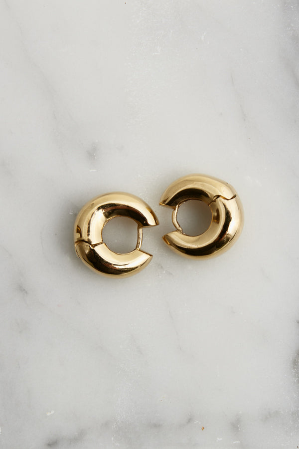 Gold plated circular design earrings - Gold